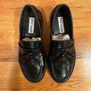 Steve Madden, Minka black leather loafers. Brand New!